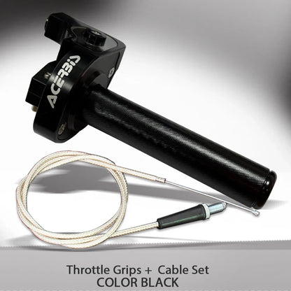 7/8" Quick Action Throttle Grip with Cable — Twist Gas Throttle Set for 50cc–150cc Motorcycle, Moped, Scooter, Bike (M10*1.5)