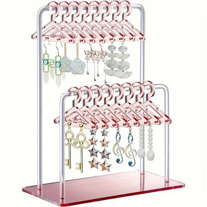 16pcs Hanger-Shaped Jewelry Holders – Personalized Earring Display Racks & Organizer Stands