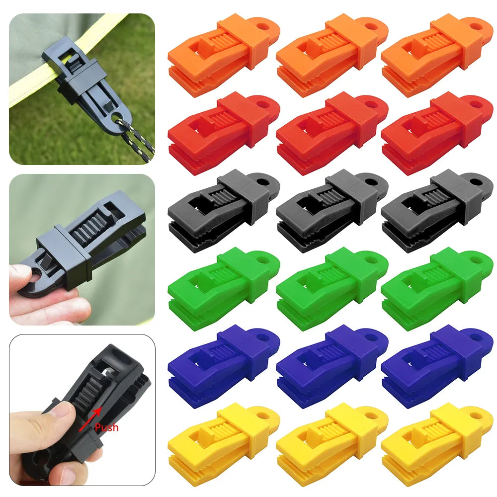Adjustable Heavy Duty Lock Grip - Secure Tarp, Shade Cloth, Curtains, and More with Reusable Clamp for Windproof Camping Tent and Tarpaulin