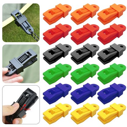 Adjustable Heavy Duty Lock Grip - Secure Tarp, Shade Cloth, Curtains, and More with Reusable Clamp for Windproof Camping Tent and Tarpaulin
