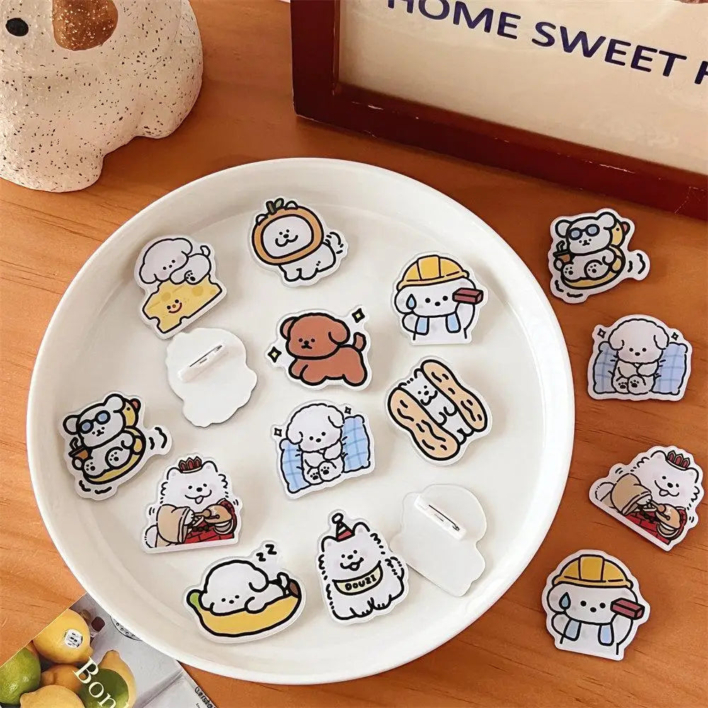 Cute Cartoon Acrylic Puppy Brooch Pin - Jewelry Badge for Clothes, Bags, and Backpacks, Gift for Kids and Friends