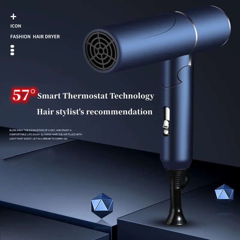 Professional Foldable Hair Dryer with Negative Ions & Blue Light – High Power Salon & Home Use
