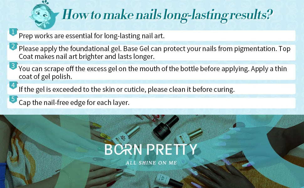 BORN PRETTY 7ml 6Pcs Soda Ice Jelly Gel Nail Polish Set - Gorgeous Full Coverage, Semi-Permanent Soak Off UV Gel Varnish