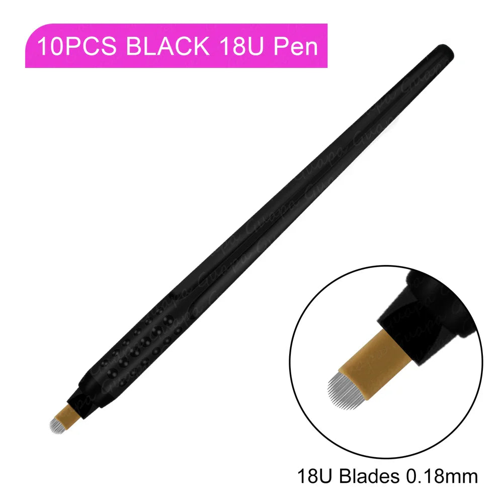 10PCS Microblading Disposable Pens — U18 0.18mm Microblade Tools for Eyebrow Permanent Makeup