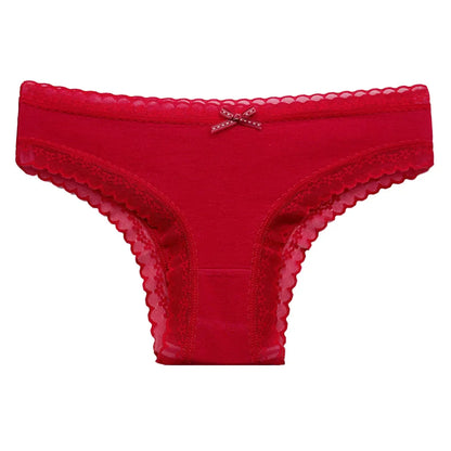 5-Pcs Women’s Cotton Panties Set – Sexy Lace Low Waist Underwear, Girls’ Briefs M-XL