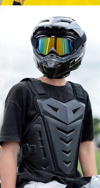 SULAITE Motocross Body Armor Jacket – Motorcycle Moto Vest with Back & Chest Protector, Off-Road Dirt Bike Gear