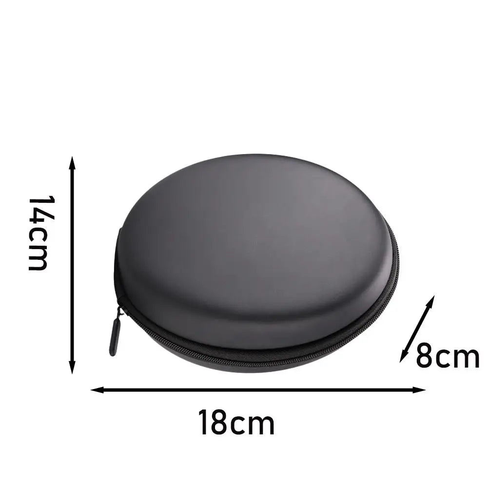 Shockproof Black Headphone Carrying Case – Portable Travel Pouch for Earphones & Headsets