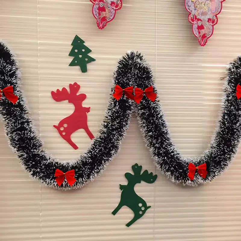 10M Christmas Tinsel Ribbon Garland with Bows – DIY Xmas Tree, Wreath & Holiday Decor