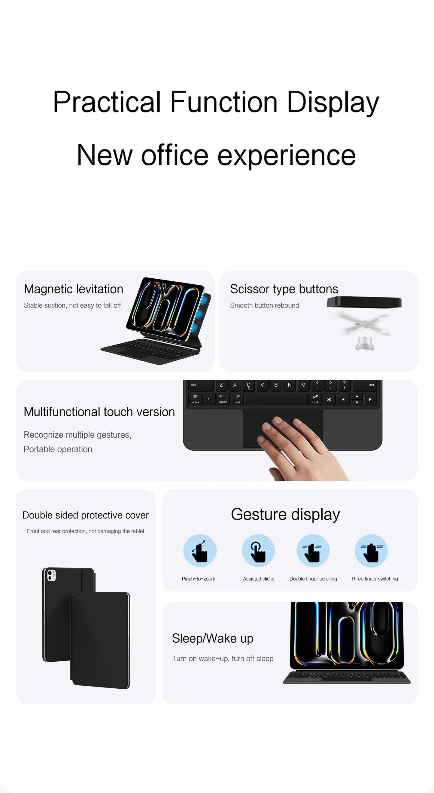 Backlight Magic Keyboard Case for iPad Pro 11/13 & iPad Air 11/13 Inch (2024) – M4/M2 Smart Folio Cover
