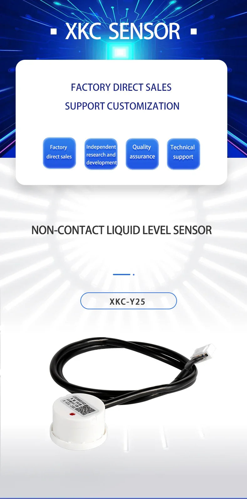 XKC-Y25 Capacitive Liquid Level Sensor – Fast Shipping Non-Contact Water Detection Sensor
