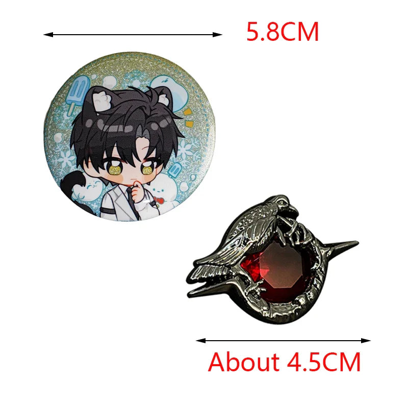 Love & Deepspace Sylus Crow Cosplay Pendant – DIY Plush Keychain, Alloy Pin for Halloween Party Decor & Costume Accessory