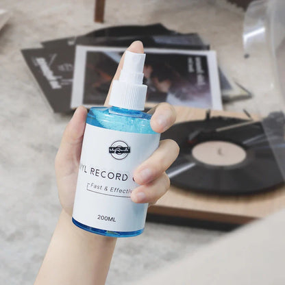 200ml LP/CD Vinyl Record Cleaner – Anti-Static Dust Removal Spray with Flannel Cloth for Professional Cleaning
