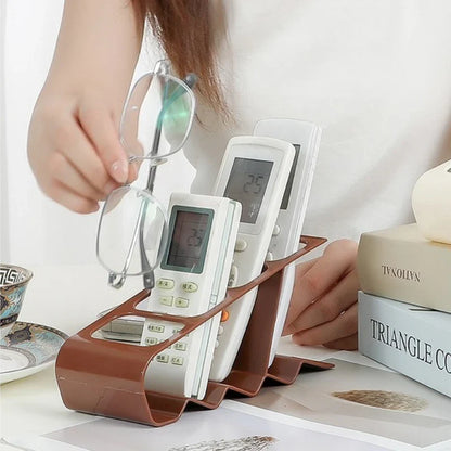 Remote Control Organizer Rack – Compact Storage with Compartments & Anti-Slip Base for TV Remotes and Mobile Devices