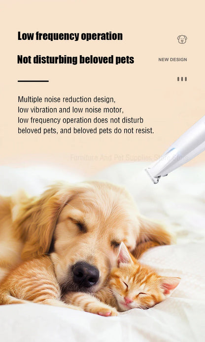 New Waterproof LED Dog Paw Trimmer – Pet Hair Clippers with LED Display & 18mm Wide Blade