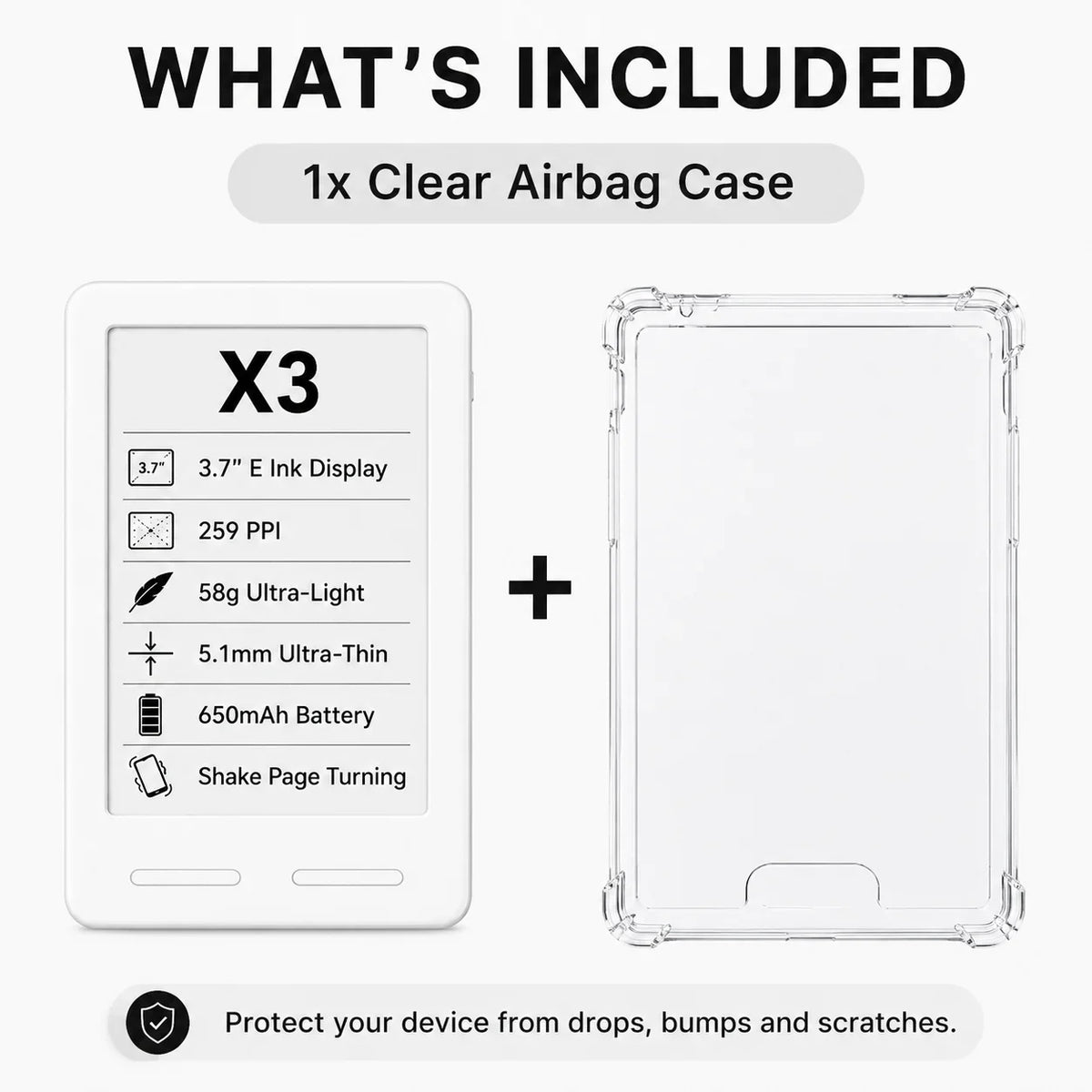 XTEINK X4Pro E-Reader - 3.7-Inch Portable E-Ink Reader with 16GB Storage & High-Resolution Display