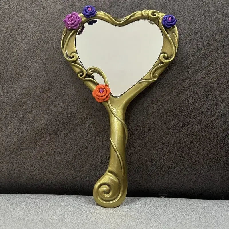 Flower Mirror Retro Handheld – Cosmetic & Cosplay Prop, Daily Accessory, Student Decor & Birthday Gift