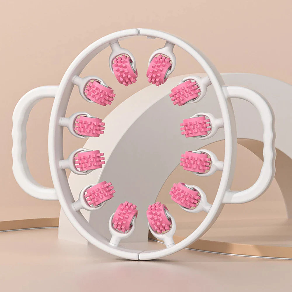 Portable Round Massager Roller – Waist, Abdominal & Leg Clip Tool for Cellulite, Stovepipe & Meridian Massage