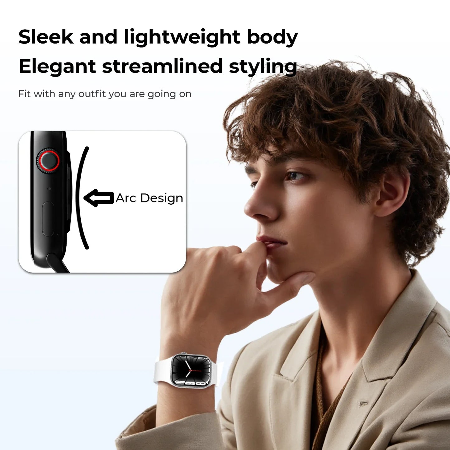 SIMSONLAB Smartwatch — Bluetooth Call, Music & Camera Control, Heart Rate Monitor, Multi-Sport Modes for Men & Women, Android & iOS