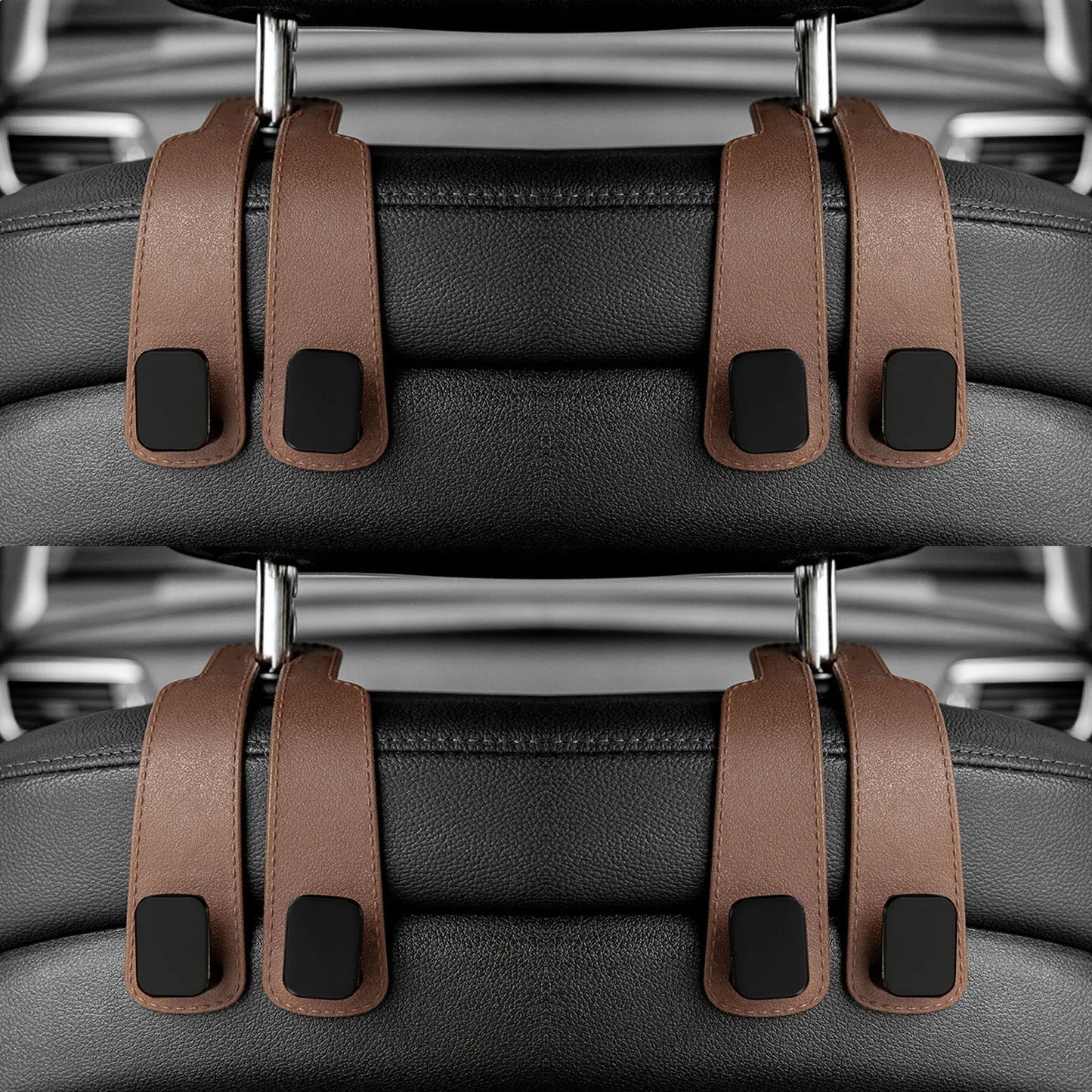 Car Headrest Hooks for Bags – Seat Back Organizer Holder Clips for Auto Storage and Fastening