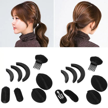 8pcs Hair Volume Puff Sponge Pads – Invisible Fluffy Clip for DIY Hair Styling, Women & Girls Hair Tools