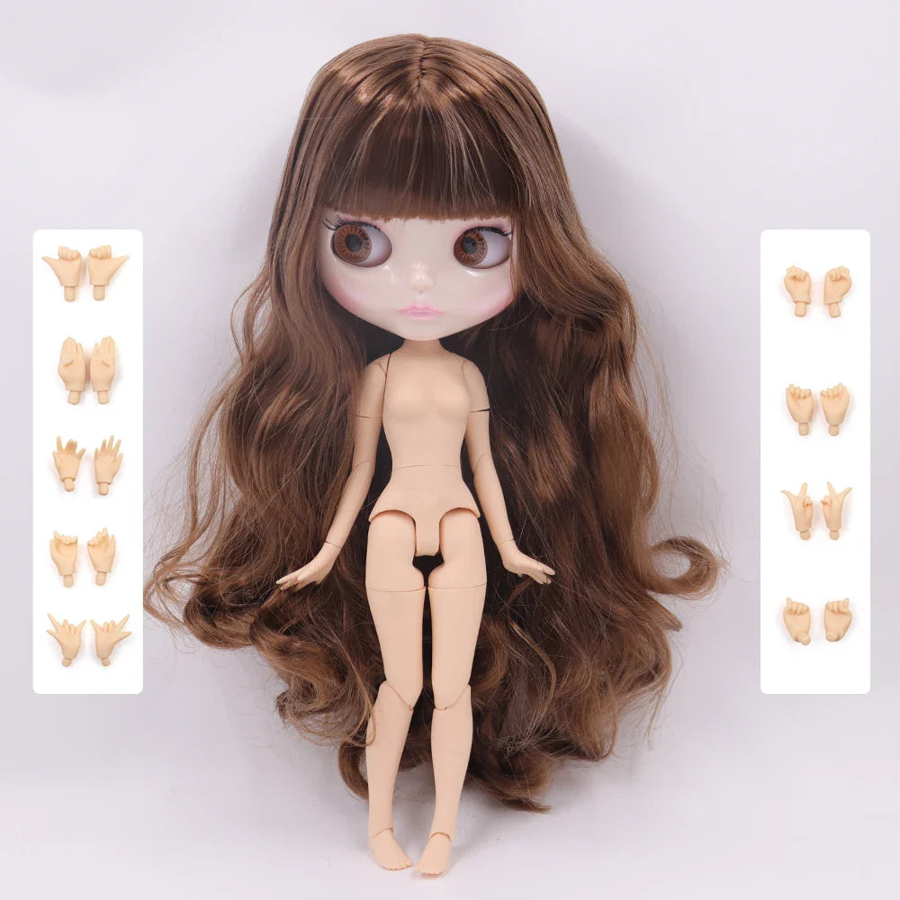ICY DBS Blythe Doll 1/6 Joint Body 30cm BJD – Shiny Face with Extra Hands, DIY Fashion Doll Gift