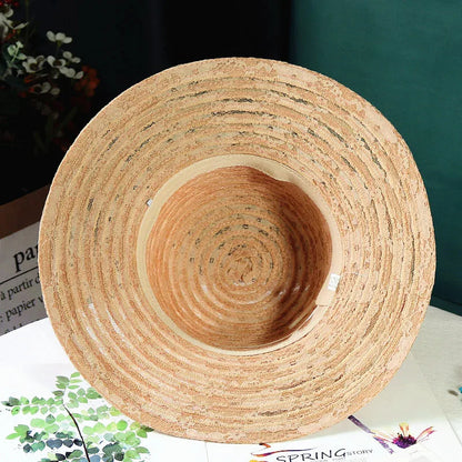 Women’s Elegant Mesh Sun Hat – Pearl Flower Foldable Beach Hat with Large Brim, Lace & Breathable Design for Spring and Summer