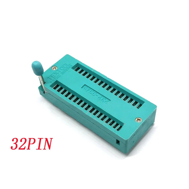 2.54mm Green DIP ZIF IC Socket – Universal P14-P40 Pin Solder Type Test Socket for IC Lock