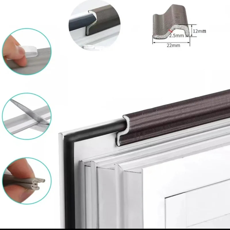 New 40M Acoustic Foam Window Sealing Strip – Soundproof S-Shaped Weather Stripping for Doors & Casement Windows