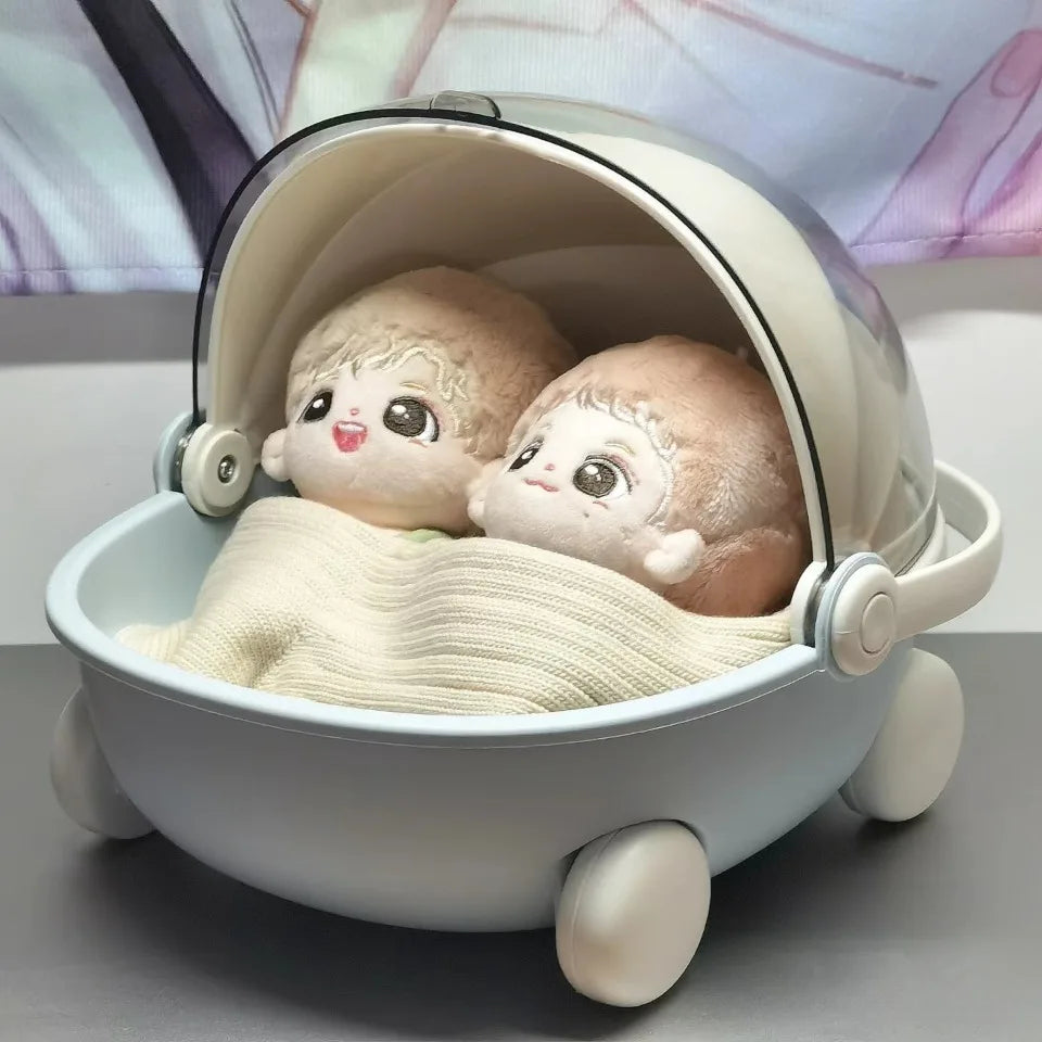 Labubu Baby Stroller Storage Box & Space Module Doll Cradle — Doll Bed Furniture & Accessories for Labubu Dolls