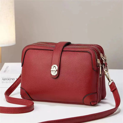 PU Leather Small Square Crossbody Bag - Elegant Casual Shoulder Handbag for Women