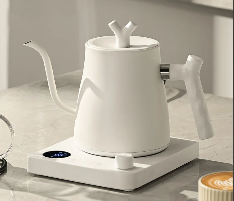 1000W Electric Gooseneck Kettle 1L 304 Stainless Steel – Intelligent Temperature Control Coffee & Tea Kettle with LED Display, Fast Heating Hot Water Boiler