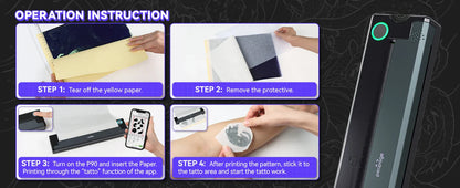 PeriPage P90 Wireless Thermal Tattoo Stencil Printer – Includes 5pcs Free Transfer Paper