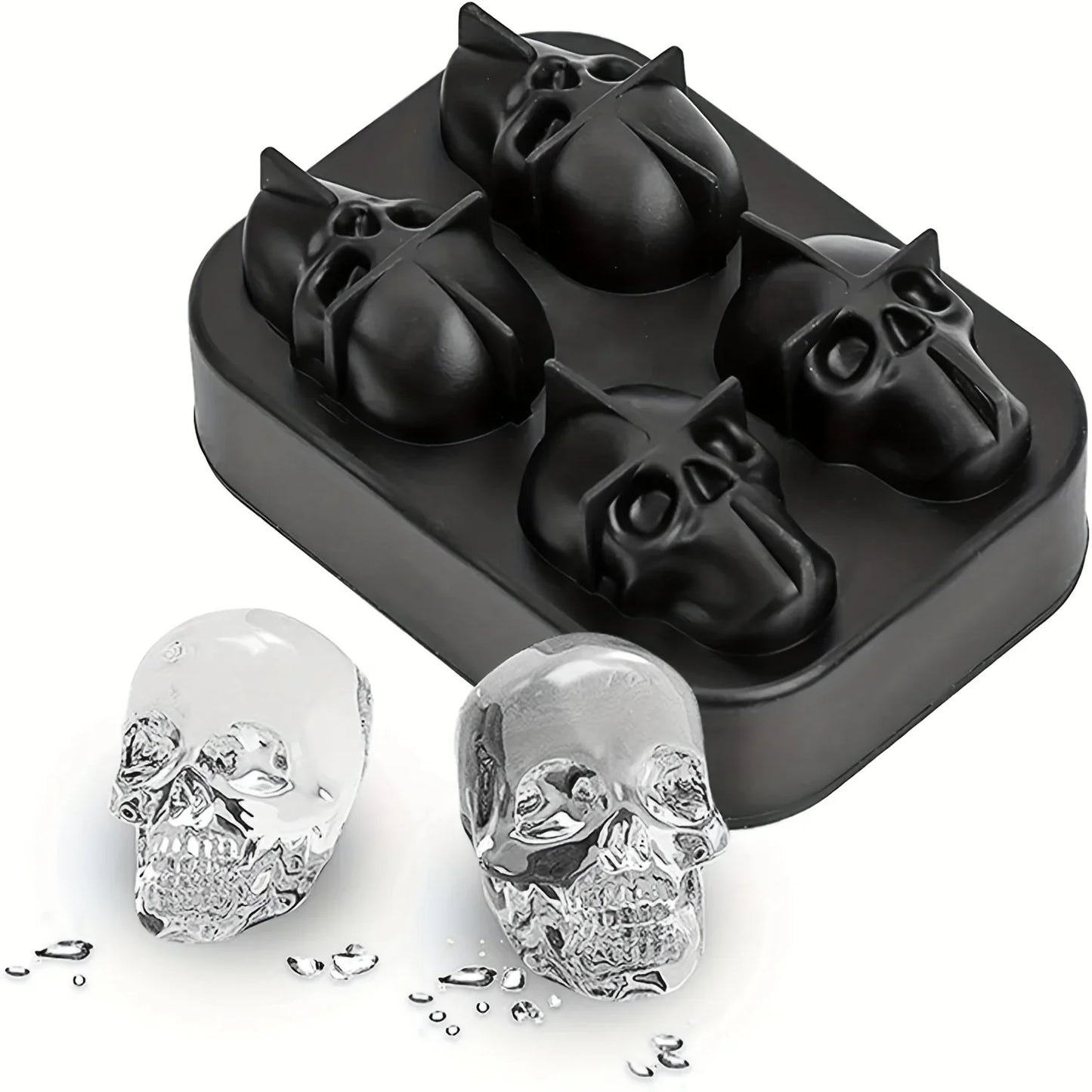 Skull Ice Ball Mold – 3D Silicone Ice Cube Tray, BPA-Free for Freezer & Cocktails