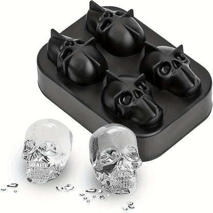 Skull Ice Ball Mold – 3D Silicone Ice Cube Tray, BPA-Free for Freezer & Cocktails