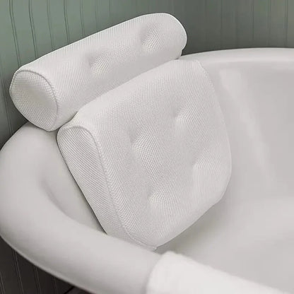 Spa Bathtub Pillow with Anti-Slip Suction Cups – Neck and Back Support for Bathtub and Bathroom Accessory
