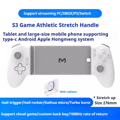 Memo S3 Gamepad Type-C Mobile Controller – Hall Effect Stretch Handle, Joystick for Android, PS Cloud Gaming, Customizable