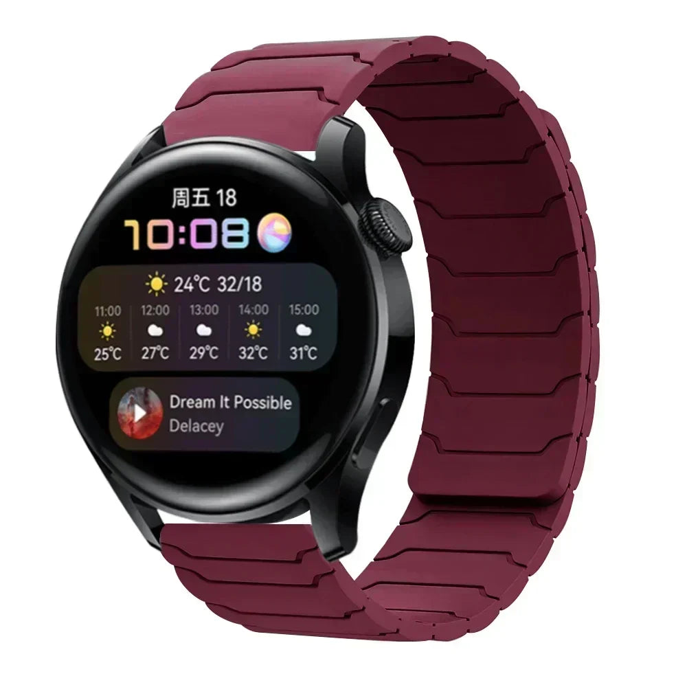 22mm Magnetic Silicone Watch Strap – Replacement Sport Wristband for OnePlus Watch 3/2R/2 & OPPO Watch X/X2/4 Pro 46mm Band