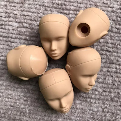 Poppy Blank Face Doll Heads — 1/6 DIY Crafting Parts in Super White, Coffee, Pink & Beige Skin for Doll Making