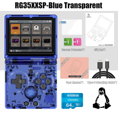 ANBERNIC RG35XXSP Retro Handheld Game Console – 3.5'' IPS Screen, 3300mAh Battery, HDMI Out, Bluetooth 4.2, 5K Games