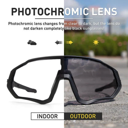 Photochromic Cycling Sunglasses – UV400 Safety Glasses for Outdoor Sports, Running, and MTB with Road Bike Goggles