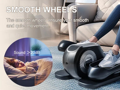 Under Desk Elliptical Machine – Leg Exerciser with Remote Control & 12 Speeds, Quiet Elliptical Trainer