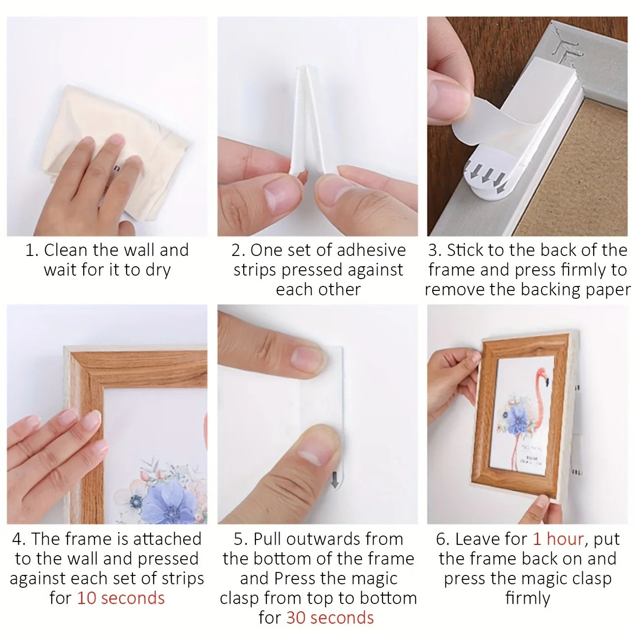 Double-Sided Adhesive Wall Strips — 12/24 Pairs Removable Hooks for Damage-Free Hanging