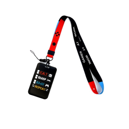 Vintage Tape ID Card Holder with Hanging Rope – Mobile Phone & Chest Card Lanyard