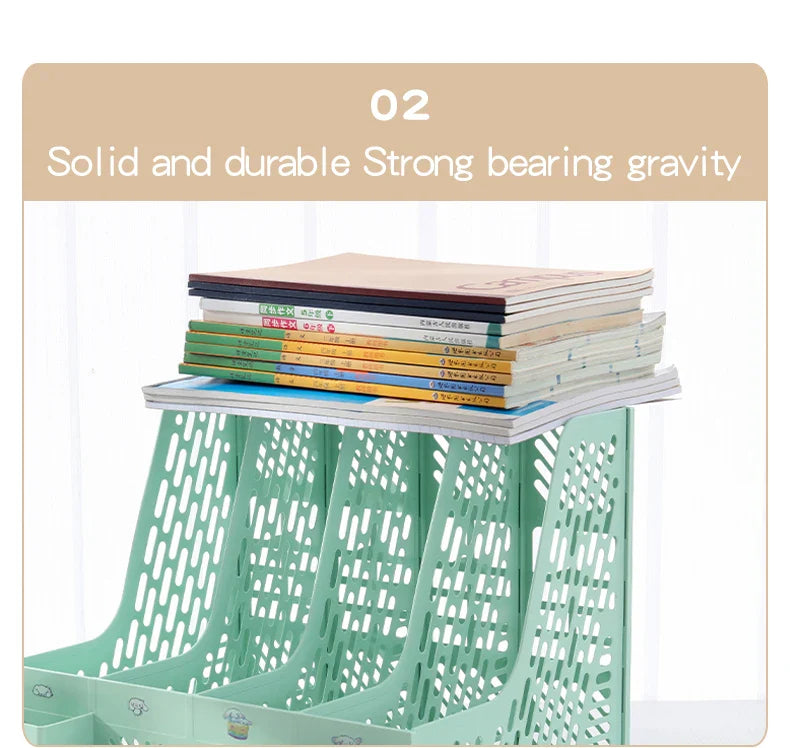 Multi-Color File Rack Folder Storage Box, Desktop File Box, Multi-Functional File Basket, Multi-Layer Shelf, Office Bookshelf Organizer