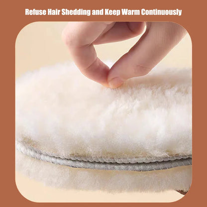 Genuine Sheepskin Fleece Insoles - Thick Cashmere Thermal Wool Inner Soles for Men and Women, Perfect for Shoes and Snow Boots