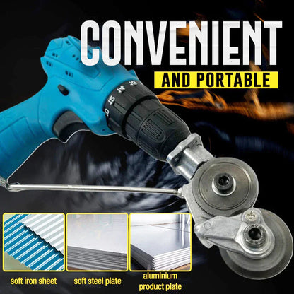 Electric Drill Cutter Attachment: Metal Double-Headed Sheet Cutting Tool - Plate Punch Shears Drill for Copper Plate
