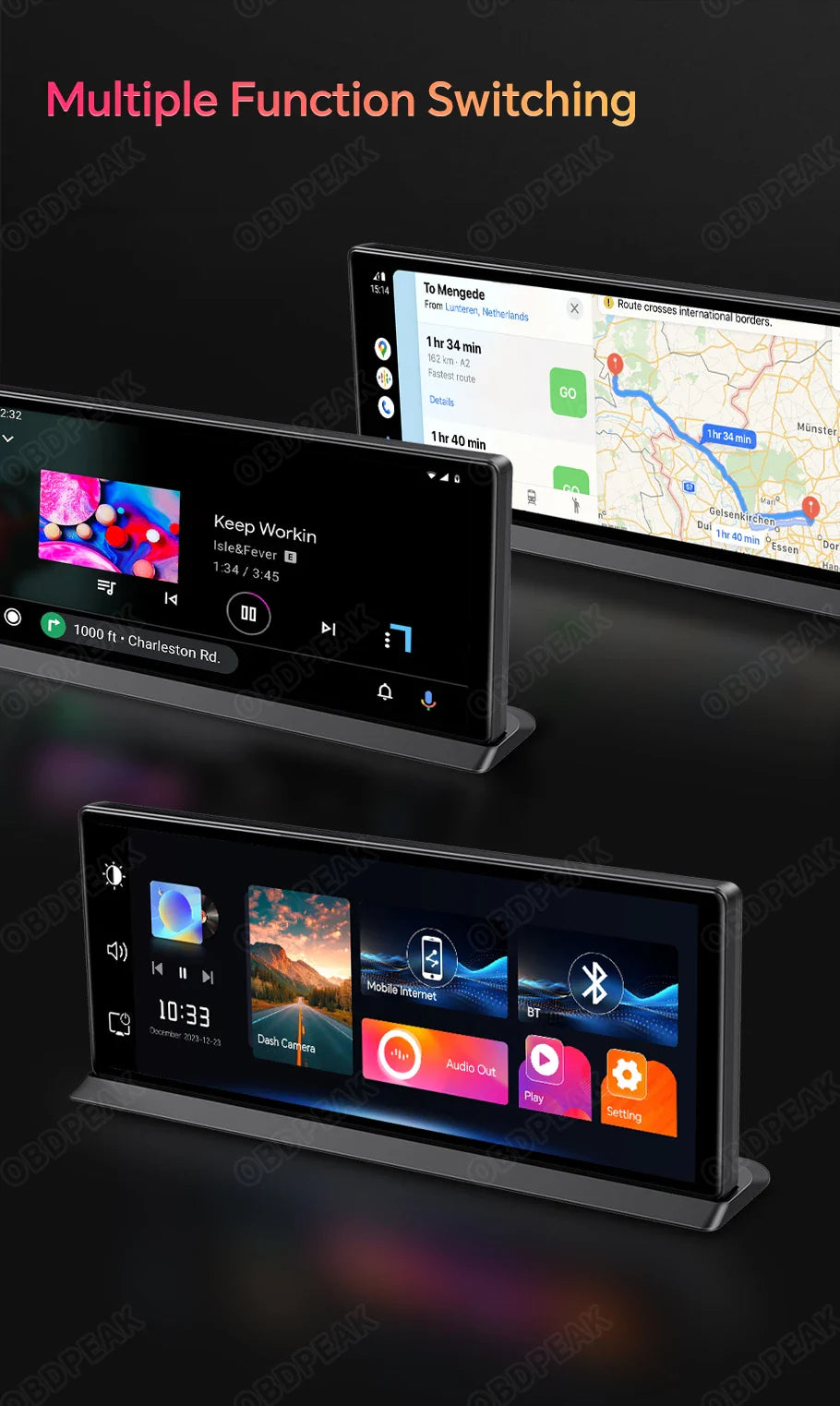 K2 Pro 11.3" 4K Dash Cam — Car DVR with Wireless CarPlay, Android Auto, 5G WiFi & GPS Navigation