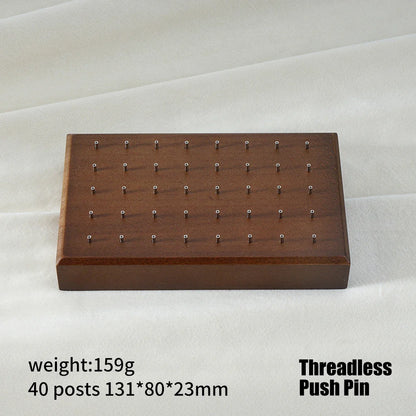 High-Quality Beech Wood Jewelry Display Stand — Push Pin Holder for 16G/14G Threadless Piercing & Body Jewelry