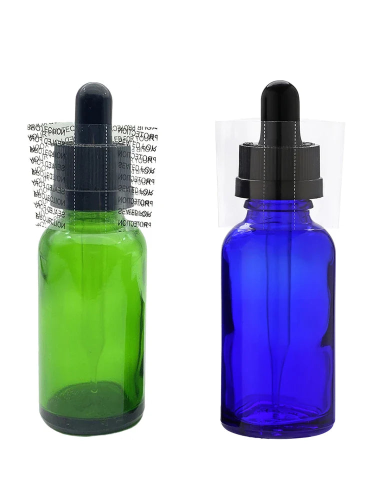 500PCS Shrink Bands 45x30mm – Printed & Clear Perforated Heat Shrink Wrap for Bottle Caps, Fits 3/4" to 1" Diameter