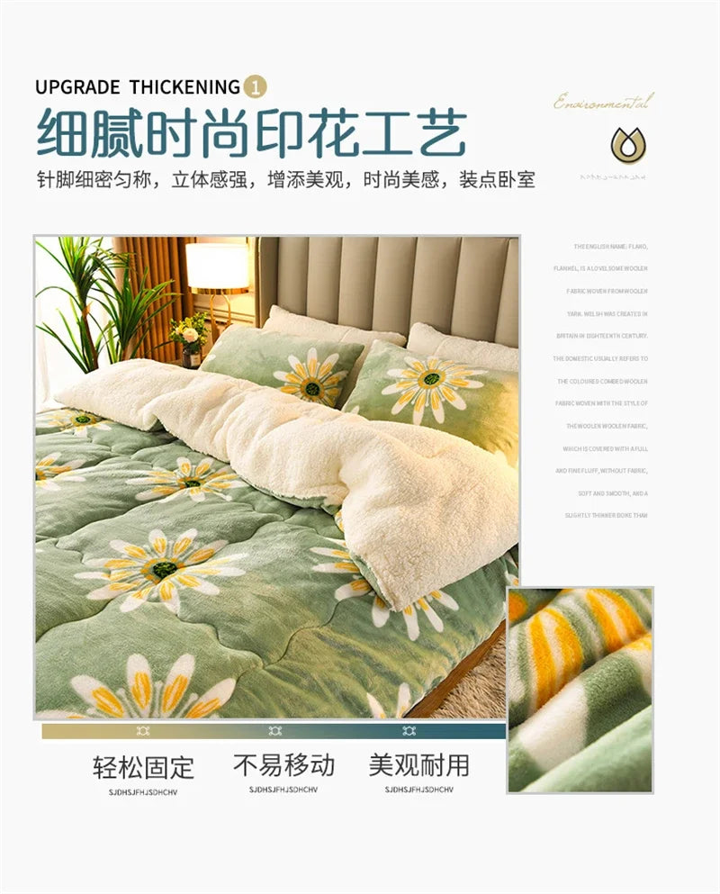 Super Thick Plaid Fleece Blanket – Soft, Warm, Fluffy Winter & Autumn Comforter Quilt